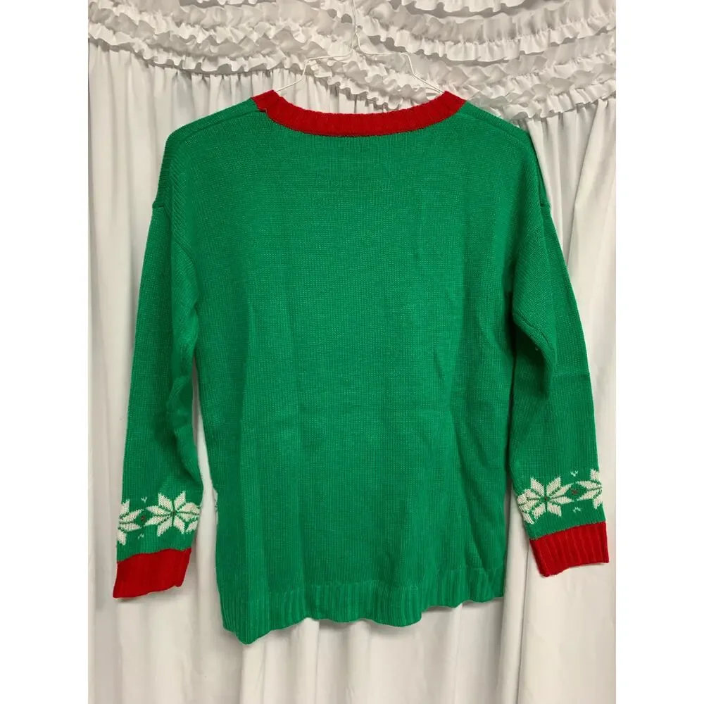 New Directions Petite “Meowy Christmas” Cat Ugly Christmas Sweater – Size PS - Picture 5 of 5